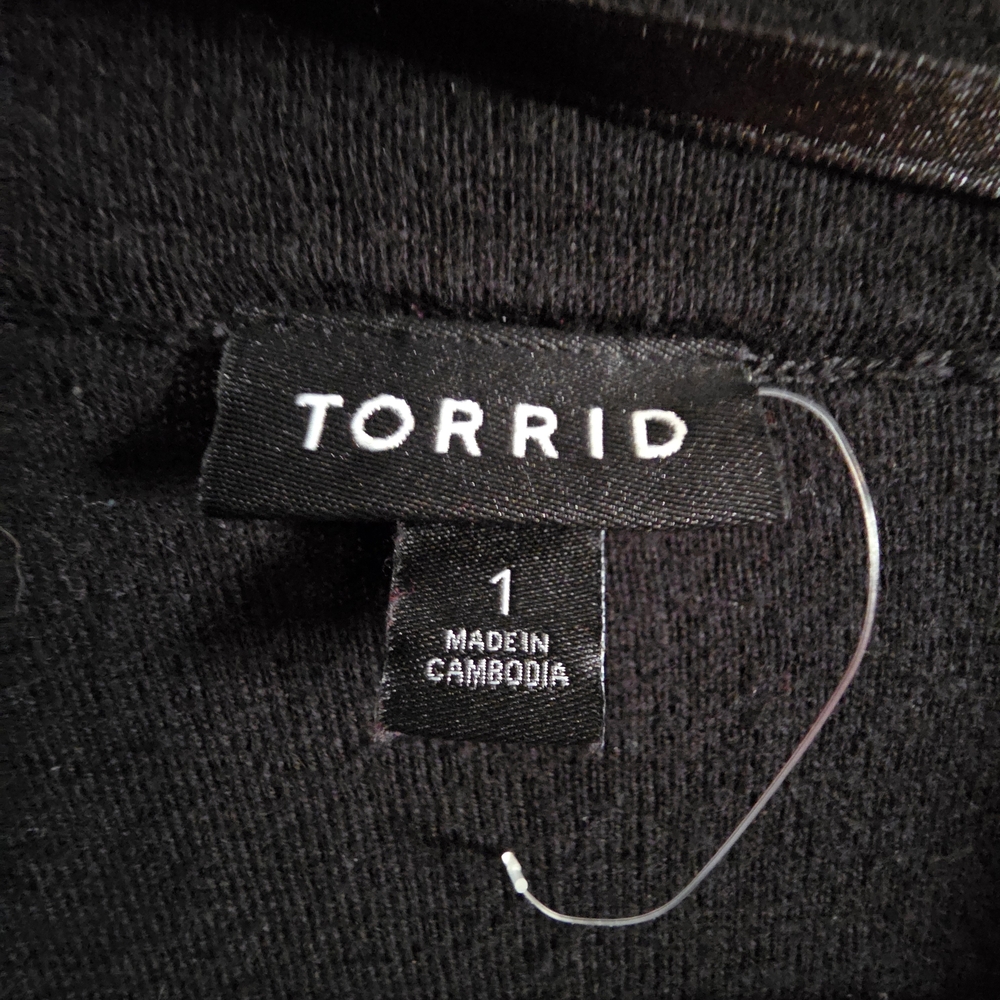 Torrid Black Open Front Cardigan - Picture 2 of 3